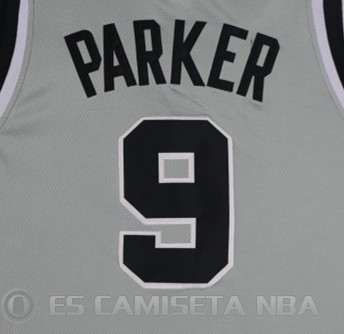 Camiseta Parker #9 San Antonio Spurs Autentico 2017-18 Gris